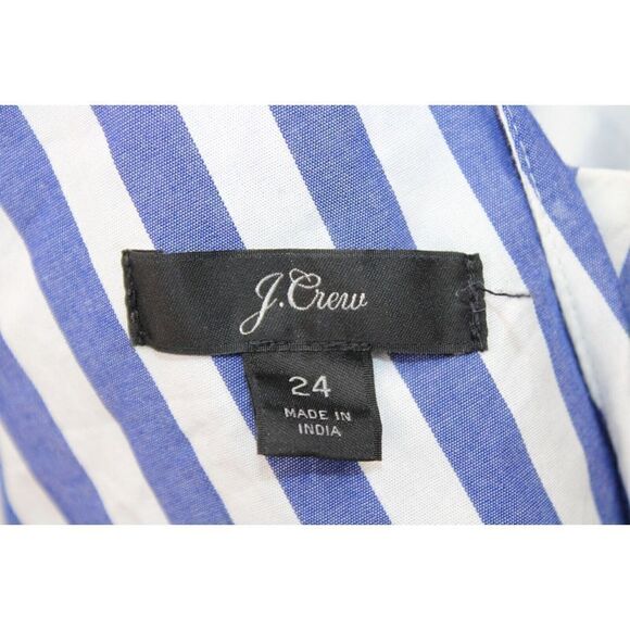J CREW BLUE/WHITE STRIPED CAPRI ROMPER PLUS SIZE 24 V-NECK SLEEVELESS - Picture 9 of 10
